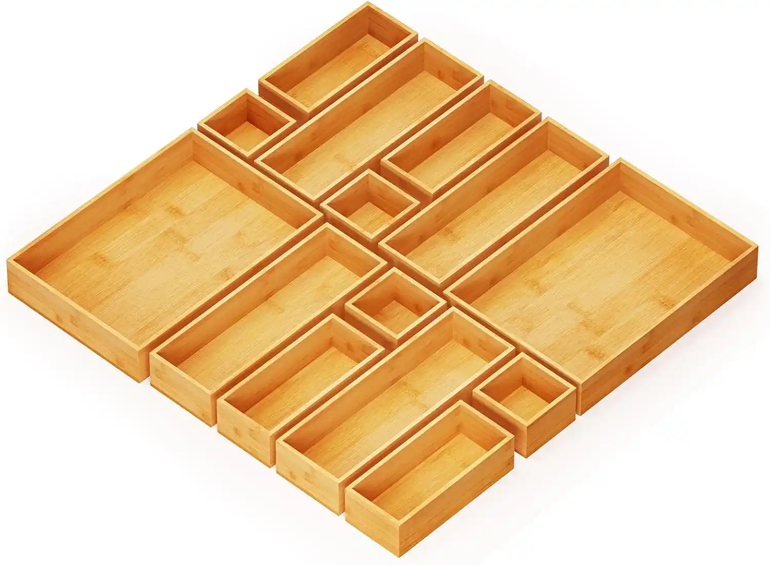 Modular Bamboo Drawer Organizer